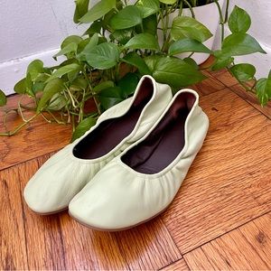 Reformation Bettie mint ruched ballet flats